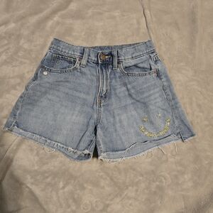Denim Shorts with Smiley Detail